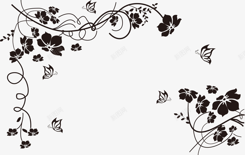 边角对角花边蝴蝶装饰背景图案矢量图ai免抠素材_新图网 https://ixintu.com 对角 花边 蝴蝶 装饰背景图案 边角 矢量图