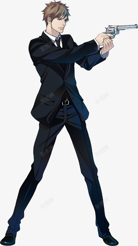 卡通西装拿着手枪帅哥png免抠素材_新图网 https://ixintu.com 卡通 图片 帅哥 手枪 拿着 西装