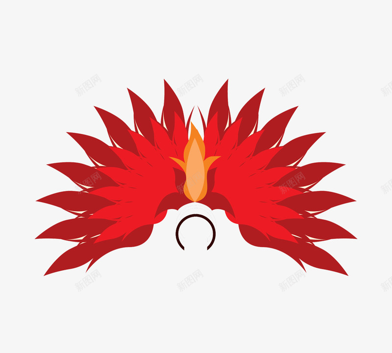 红色羽毛头饰酋长png免抠素材_新图网 https://ixintu.com 头饰 欧美 民族 红色羽毛 羽毛 酋长