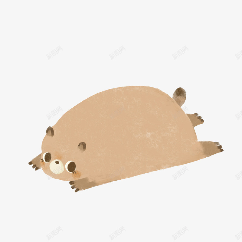又胖又萌的趴趴熊png免抠素材_新图网 https://ixintu.com 创意插画设计 卡通贺卡封面 手绘插画