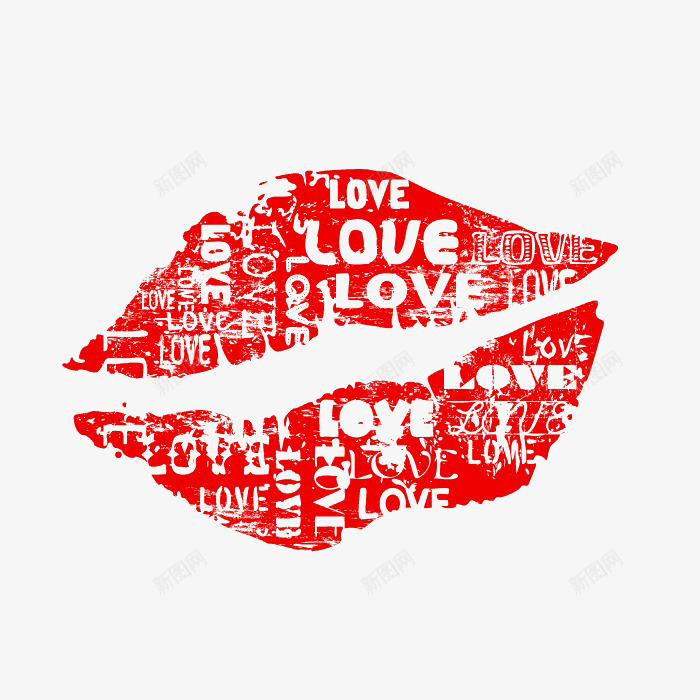 七夕情人节红色嘴唇LOVEpng免抠素材_新图网 https://ixintu.com LOVE 七夕 嘴唇 情人节 红色