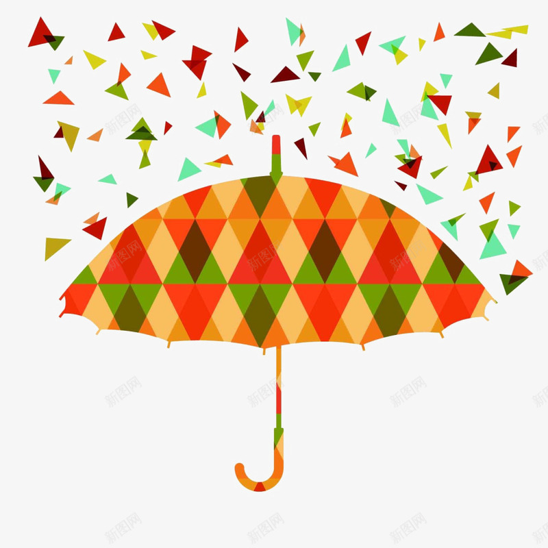 彩色雨伞png免抠素材_新图网 https://ixintu.com 三角形 伞 彩色碎片 漂浮 背景装饰 遮阳伞 雨伞
