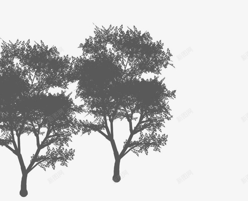 水墨画中国风png免抠素材_新图网 https://ixintu.com 古风 树 水墨画 矢量树