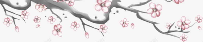 手绘粉色古风桃花png免抠素材_新图网 https://ixintu.com 古风 桃花 粉色