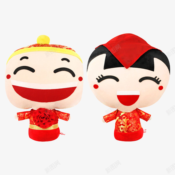 新人大头喜庆娃娃png免抠素材_新图网 https://ixintu.com 产品实物 大头 婚庆 婚礼 结婚小人