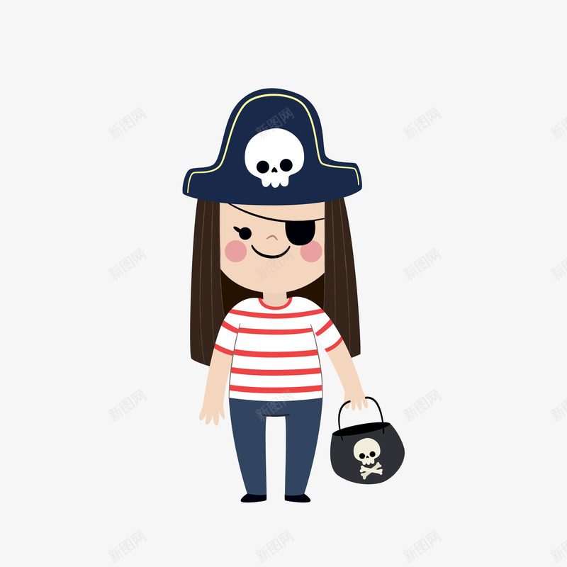海盗船长装饰案矢量图ai免抠素材_新图网 https://ixintu.com 万圣节 卡通 手绘 海盗 纹理 纹路 线条 船长 节日 装饰 西方 质感 过节 矢量图