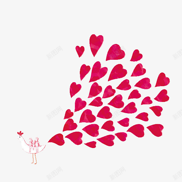 孔雀png免抠素材_新图网 https://ixintu.com 孔雀 尾巴 心形羽毛