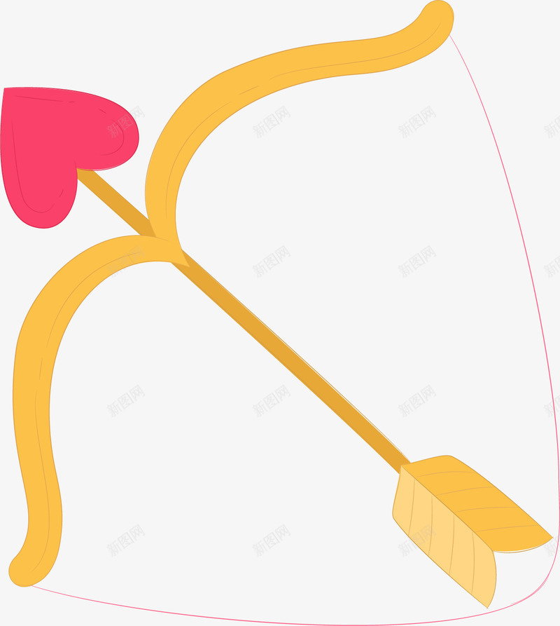 爱心羽毛弓箭png免抠素材_新图网 https://ixintu.com 卡通手绘 弓箭 拉弓的箭 水彩画 爱心 羽毛 装饰图案