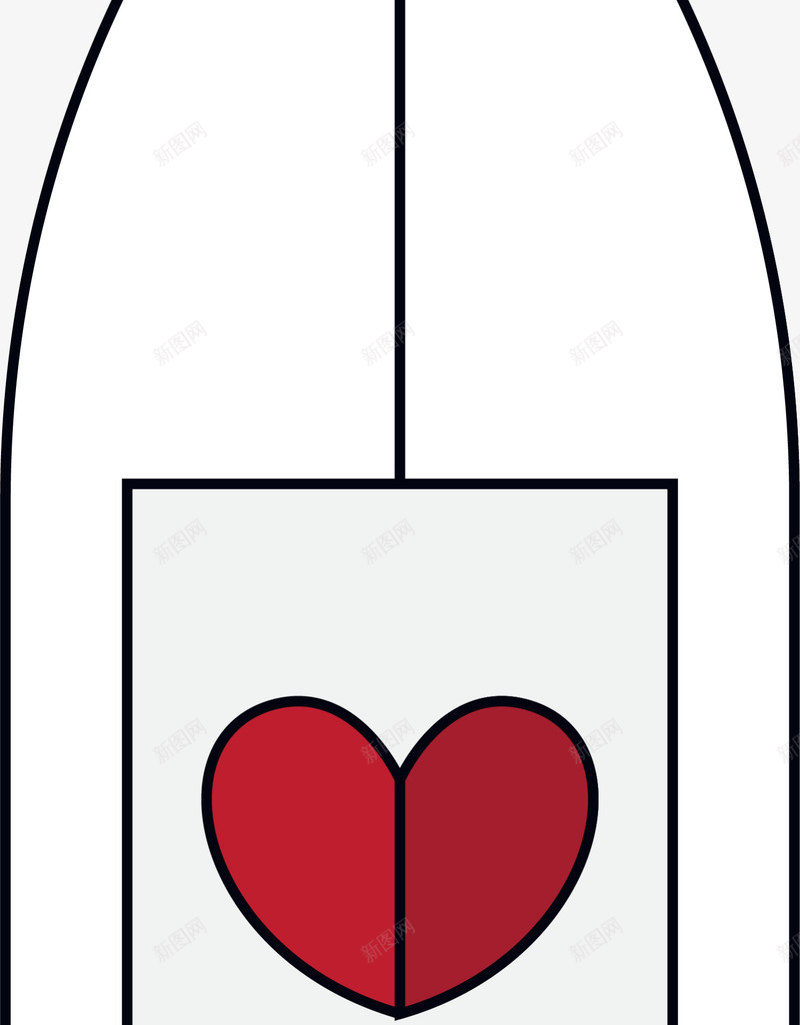 白色情人节爱心酒瓶png免抠素材_新图网 https://ixintu.com LOVE 婚庆 情人节 浪漫 爱心酒瓶 爱情 红酒