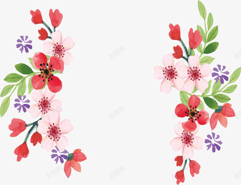 粉红色小碎花边框png免抠素材_新图网 https://ixintu.com 婚礼请帖 小碎花边框 水彩植物 矢量png 粉红色 粉色小碎花