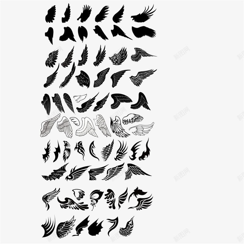 精美手绘翅膀png免抠素材_新图网 https://ixintu.com 怪兽 手绘 绘画 羽毛 翅膀 装饰 鸟类 黑色