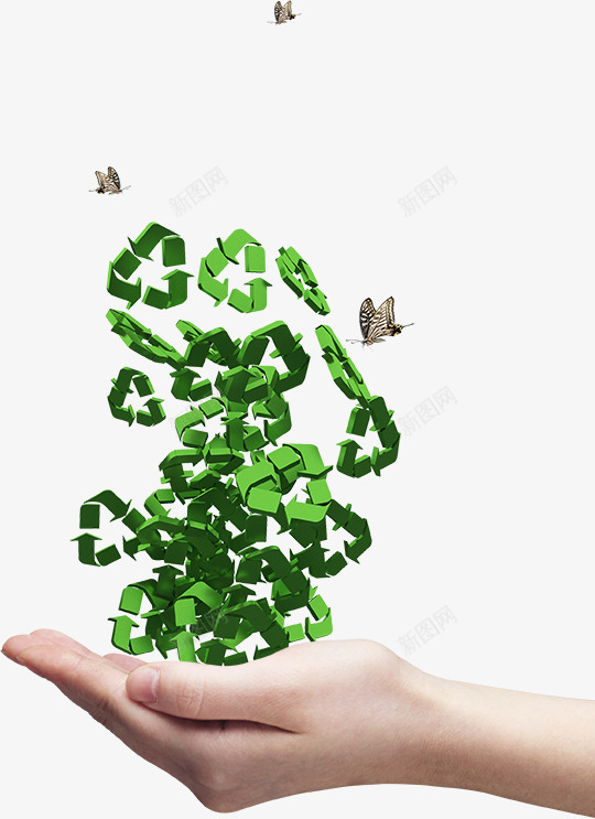 手上的绿色环保箭头psd免抠素材_新图网 https://ixintu.com 手势 环保箭头 箭头 绿色 绿色环保