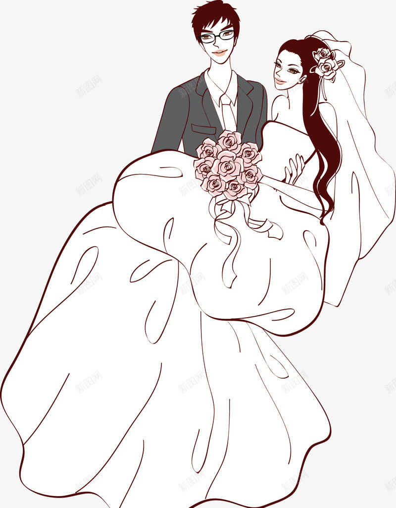 拥抱的男女矢量图ai免抠素材_新图网 https://ixintu.com 婚礼 婚纱 浪漫 男女拥抱 结婚 矢量图