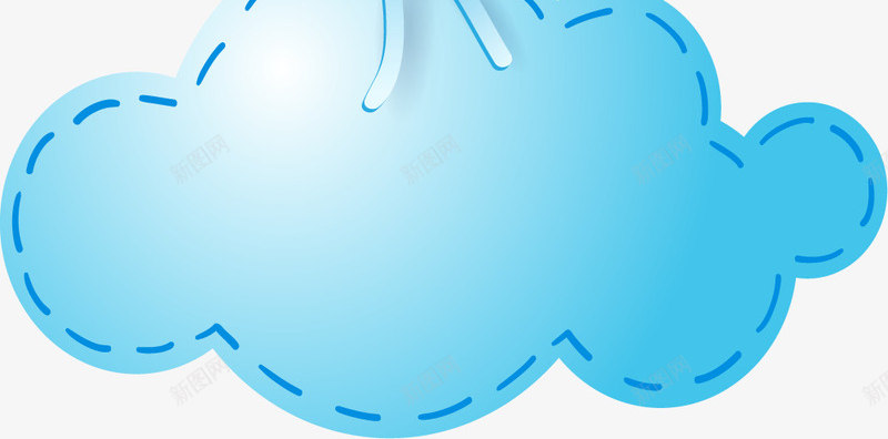 卡通蓝色吊带云朵png免抠素材_新图网 https://ixintu.com 云朵 免抠PNG 卡通 吊带 简约 线条 蓝色 蝴蝶结
