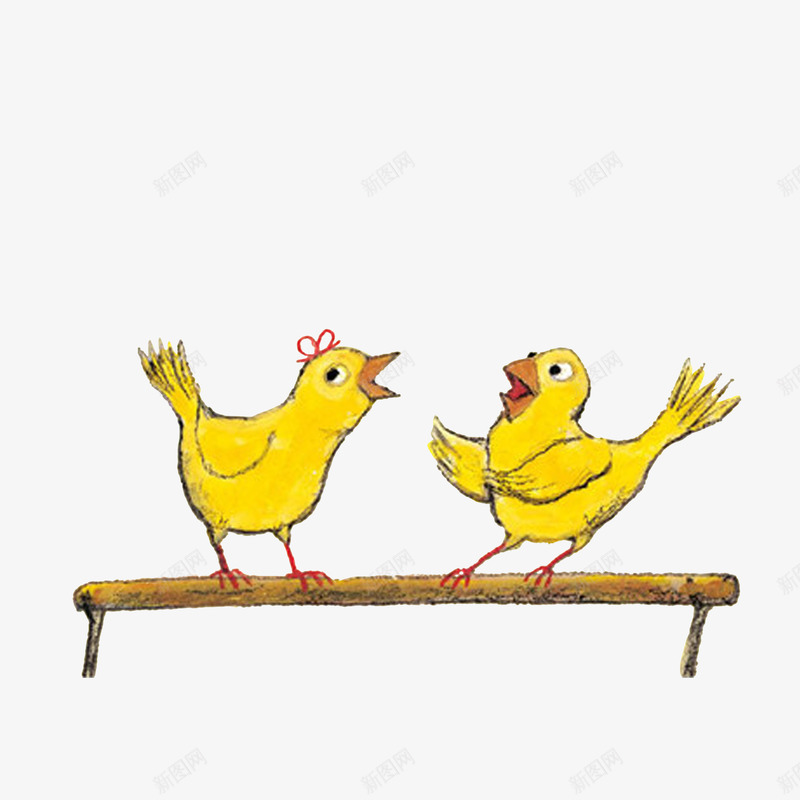 两只说悄悄话的小鸟png免抠素材_新图网 https://ixintu.com 两只说悄悄话的小鸟 卡通 说悄悄话 轻声细语 黄色羽毛的小鸟