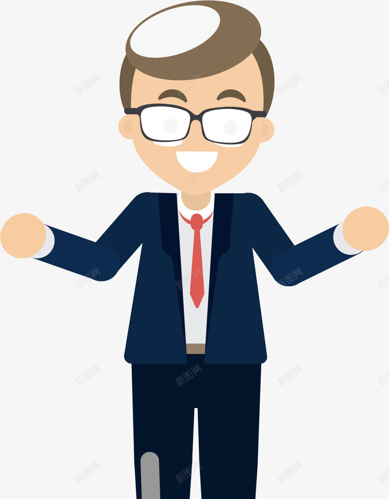 运动眼镜男矢量图ai免抠素材_新图网 https://ixintu.com 创意 卡通 商务 手绘 眼睛 蓝色 西装 运动 矢量图