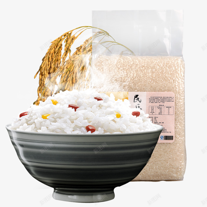 摄影东北的大米包装png免抠素材_新图网 https://ixintu.com 东北 包装 大米 摄影