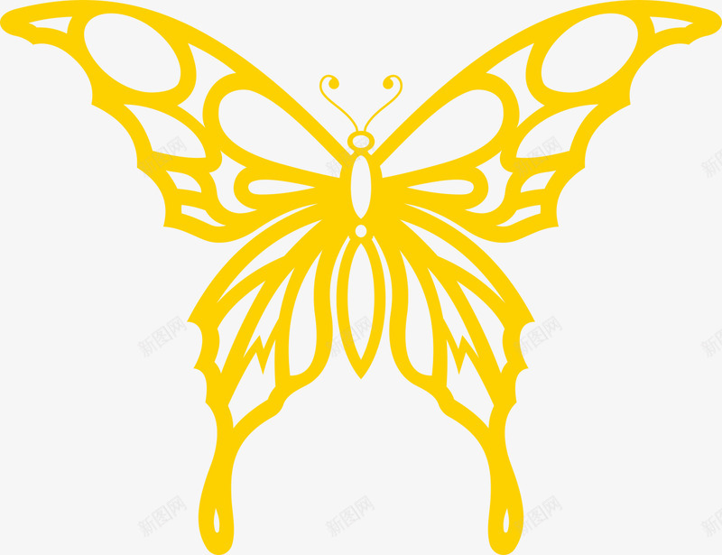 蝴蝶元素图标png_新图网 https://ixintu.com LOGO设计 蝴蝶 蝴蝶标志 黄色