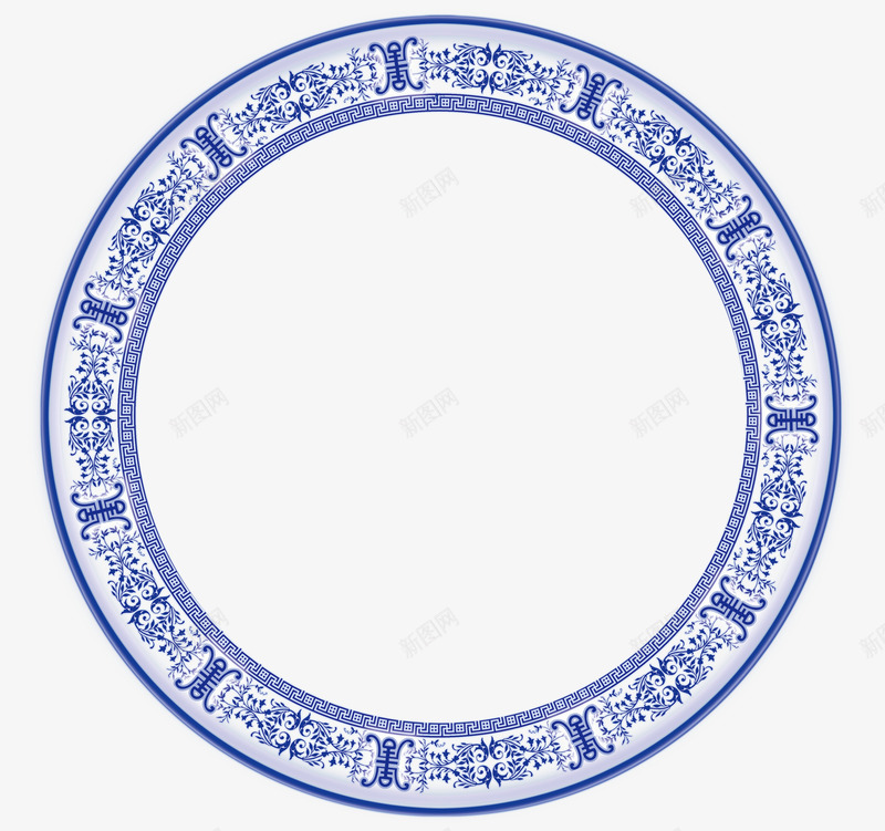 青花瓷纹png免抠素材_新图网 https://ixintu.com 圆形 底纹 花纹 装饰 青花