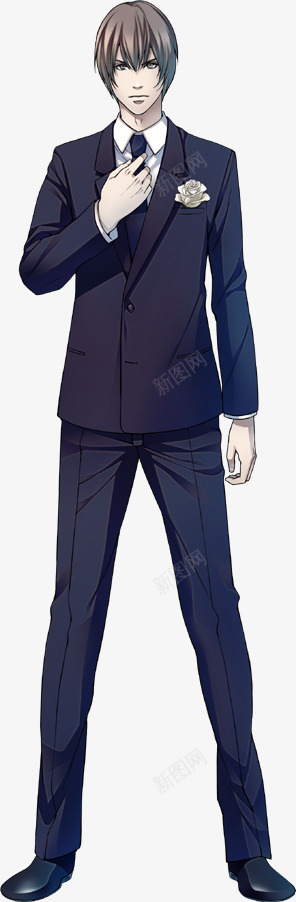 卡通西装男子玫瑰花png免抠素材_新图网 https://ixintu.com 卡通 玫瑰花 男子 西装