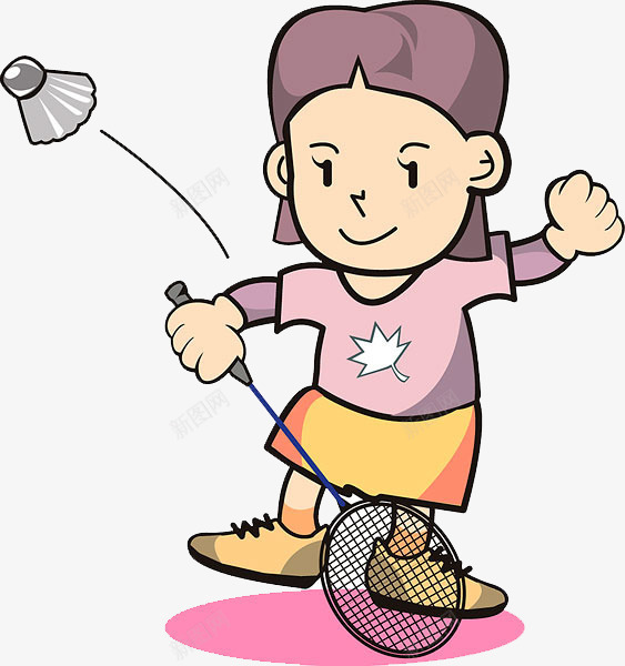 打羽毛球的人png免抠素材_新图网 https://ixintu.com 手绘画 打羽毛球 矢量装饰 装饰 装饰画
