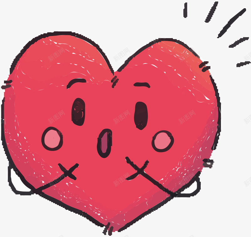 红色可爱惊讶爱心png免抠素材_新图网 https://ixintu.com LOVE 婚庆 心形 情人节 惊讶爱心 浪漫 爱情 红色爱心