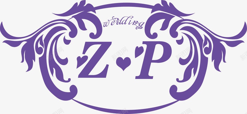 简约花纹婚礼logo图标图标