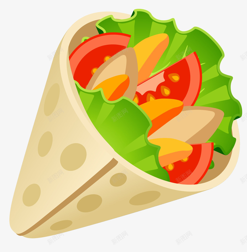 卡通西餐手卷食品psd免抠素材_新图网 https://ixintu.com 卡通 卡通西餐手卷食品矢量 手卷 西红柿 西餐 西餐美食 青菜 食品