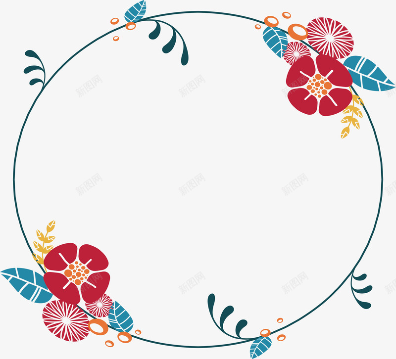 牵牛花花藤png免抠素材_新图网 https://ixintu.com 婚礼花环 牵牛花 牵牛花藤 矢量png 简约花环 红色牵牛花