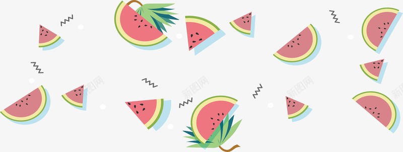 红色西瓜花纹矢量图eps免抠素材_新图网 https://ixintu.com 卡通花纹 卡通西瓜 矢量png 花纹 西瓜 西瓜花纹 矢量图