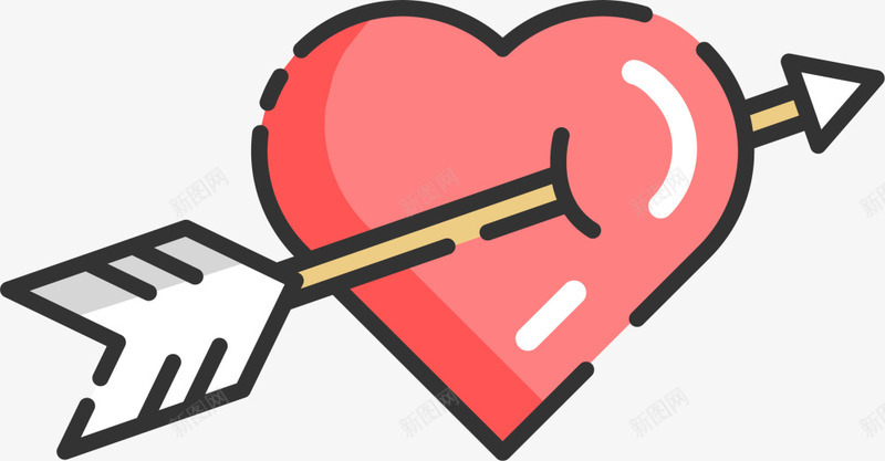 情人节浪漫中箭的爱心png免抠素材_新图网 https://ixintu.com love 丘比特的箭 中箭爱心 婚庆 情人节 浪漫 爱情