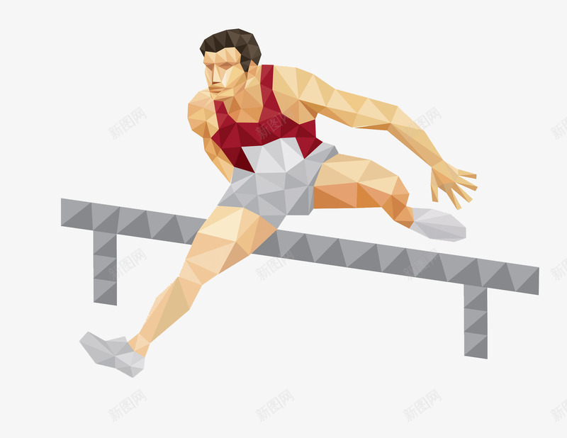 跨栏的男生png免抠素材_新图网 https://ixintu.com 卡通人物 封面 彩色 手绘 插图 男生 跨栏 运动员