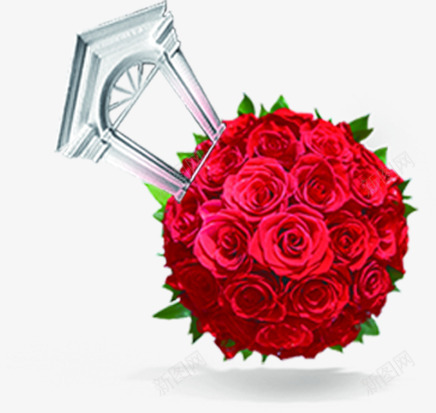 红色玫瑰花球大门婚礼png免抠素材_新图网 https://ixintu.com 大门 婚礼 玫瑰 红色 花球