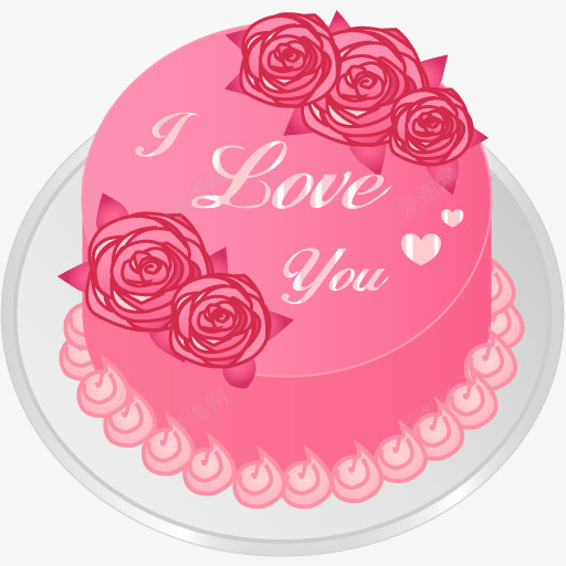 红色蛋糕iloveyoupng免抠素材_新图网 https://ixintu.com 情人节 爱情 红色 蛋糕