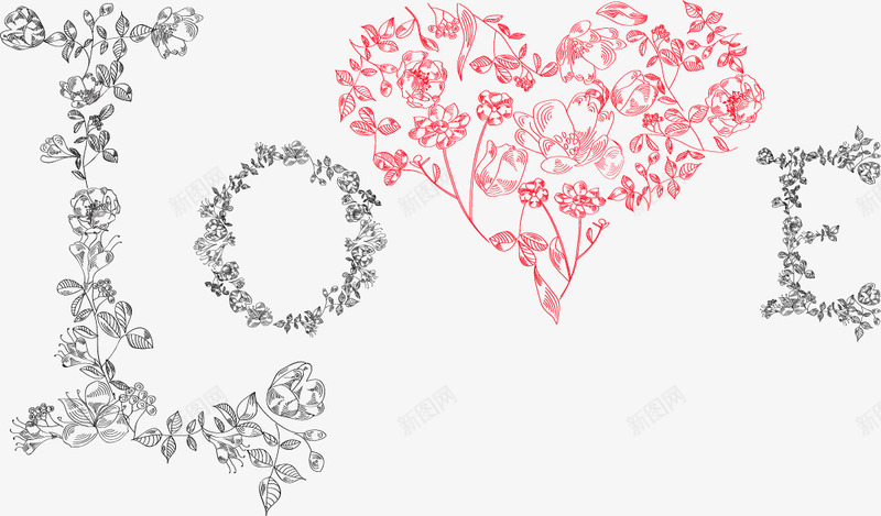 浪漫情人节love矢量图ai免抠素材_新图网 https://ixintu.com love 情人节 浪漫 矢量图