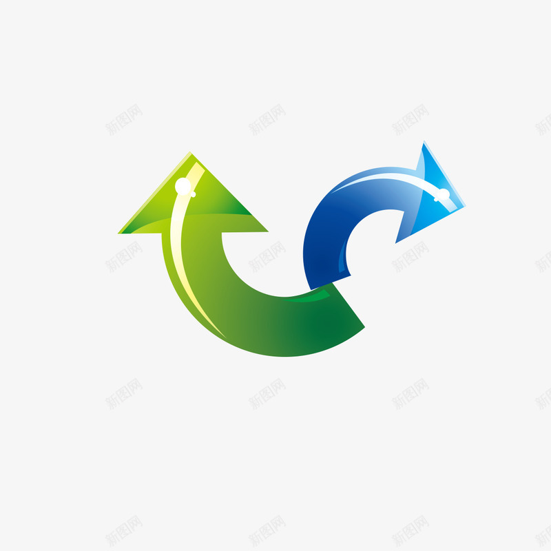 绿色蓝色旋转箭头png免抠素材_新图网 https://ixintu.com 旋转箭头 箭头 绿色旋转 绿色箭头 绿色蓝色 蓝色箭头