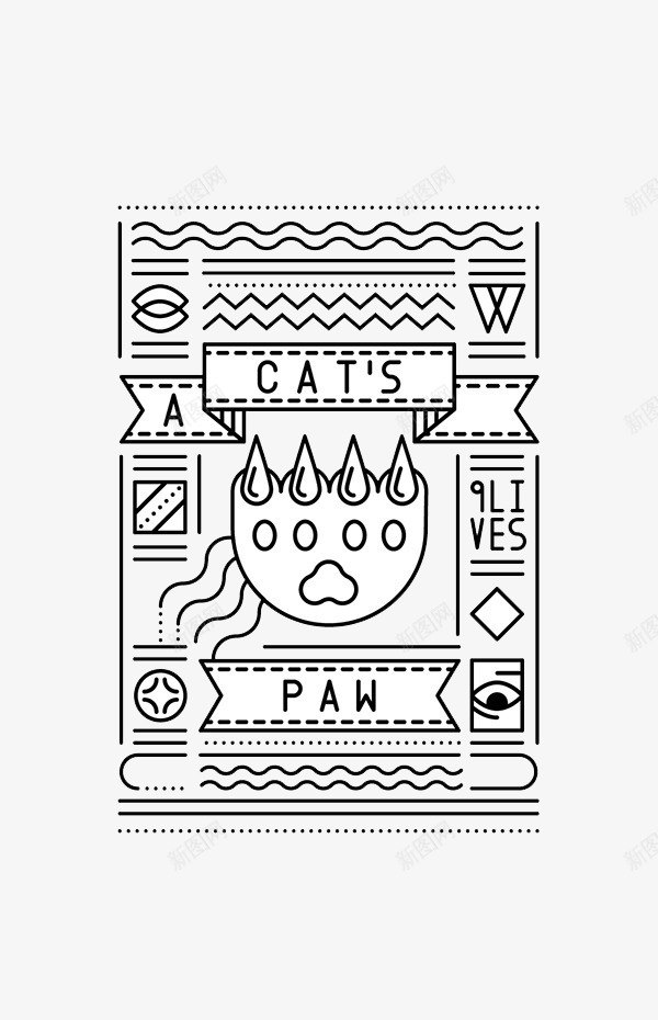 创意猫爪封面海报png免抠素材_新图网 https://ixintu.com 创意手工 创意设计 卡通设计 可爱玩偶