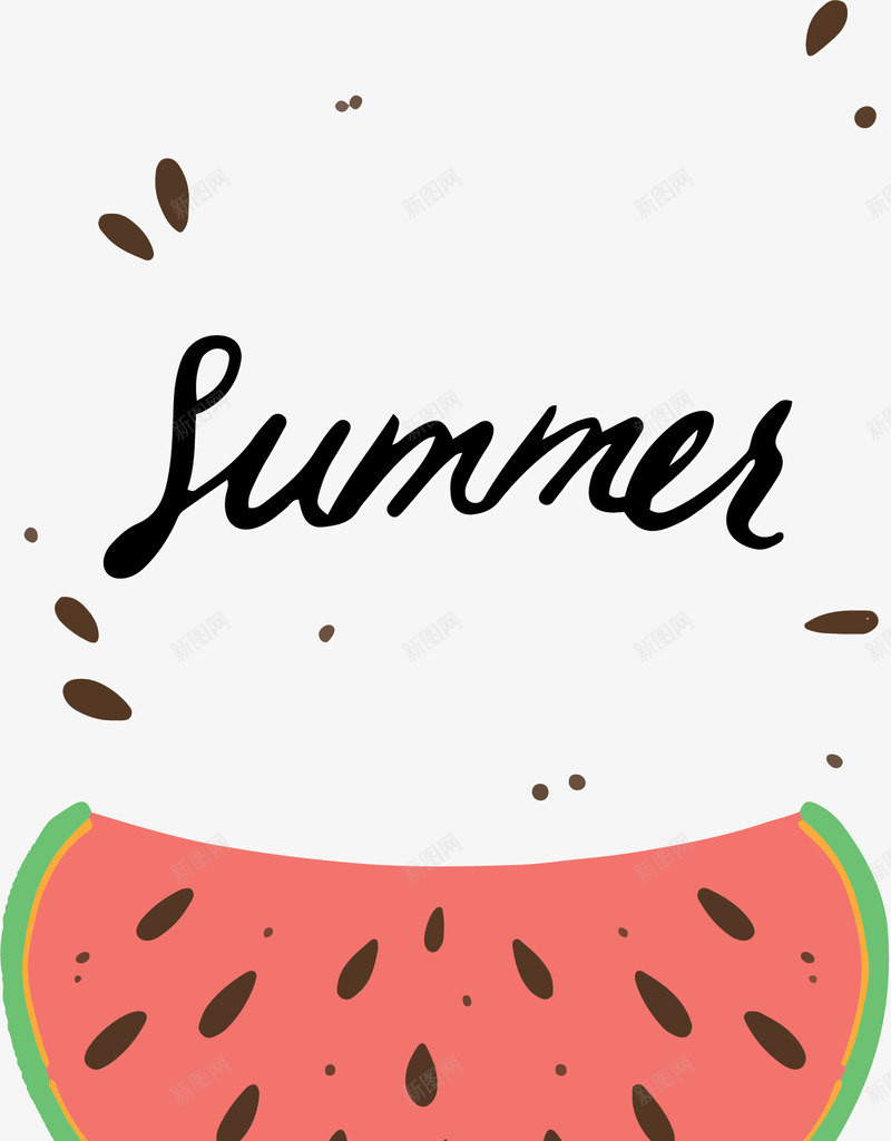 卡通西瓜夏日海报矢量图ai免抠素材_新图网 https://ixintu.com 卡通西瓜 夏日 夏日西瓜 矢量png 西瓜 矢量图