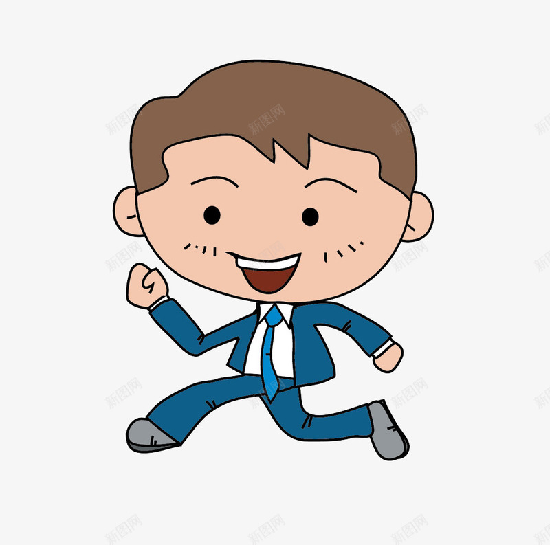 穿西装奔跑的男士卡通案png免抠素材_新图网 https://ixintu.com 卡通风格 奔跑 男士 穿西装 装饰图案 西装男卡通
