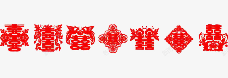 喜字贴png免抠素材_新图网 https://ixintu.com 喜字 喜字贴图片免费下载 大红 帖 新年 福字 节日