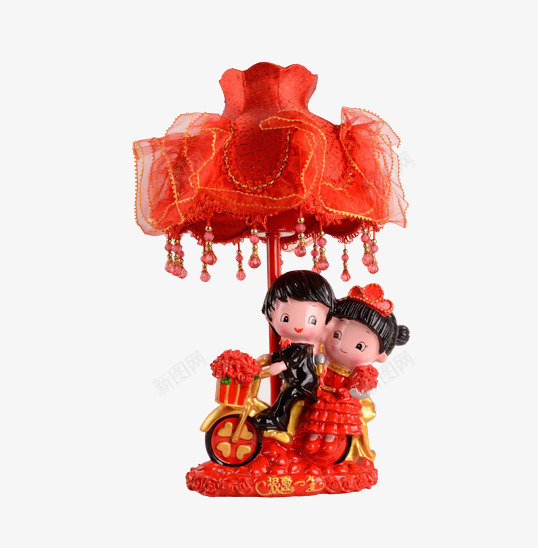 踩单车的新娘新郎台灯png免抠素材_新图网 https://ixintu.com 产品实物 婚礼灯饰 踩单车的新娘新郎台灯