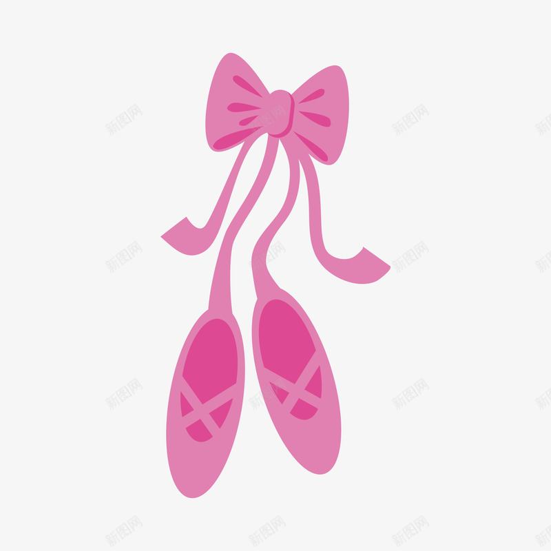 卡通版粉色的芭蕾舞鞋子png免抠素材_新图网 https://ixintu.com 动漫动画 卡通手绘 粉色 芭蕾舞鞋子 蝴蝶结 装饰图