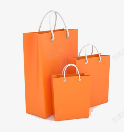 三只手提袋png免抠素材_新图网 https://ixintu.com 包装 手提袋 服装盒 礼品
