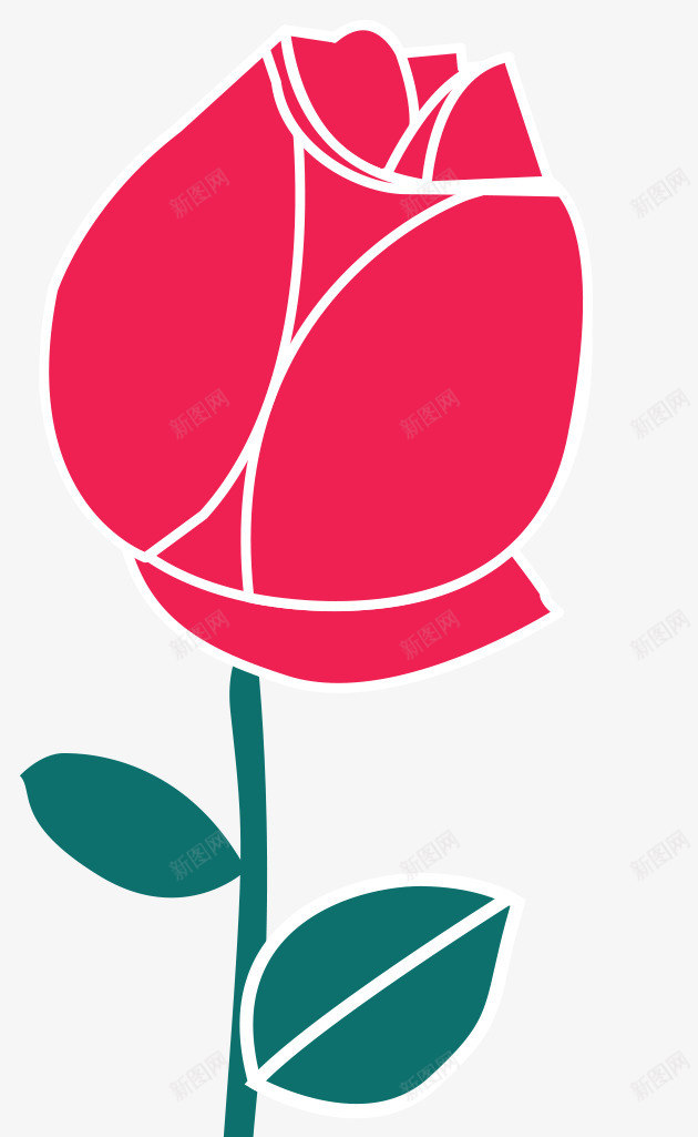 红色浪漫玫瑰花png免抠素材_新图网 https://ixintu.com 卡通玫瑰 玫瑰 玫瑰简笔 玫瑰花 矢量玫瑰 简笔画玫瑰 红玫瑰 花 花瓣 鲜花