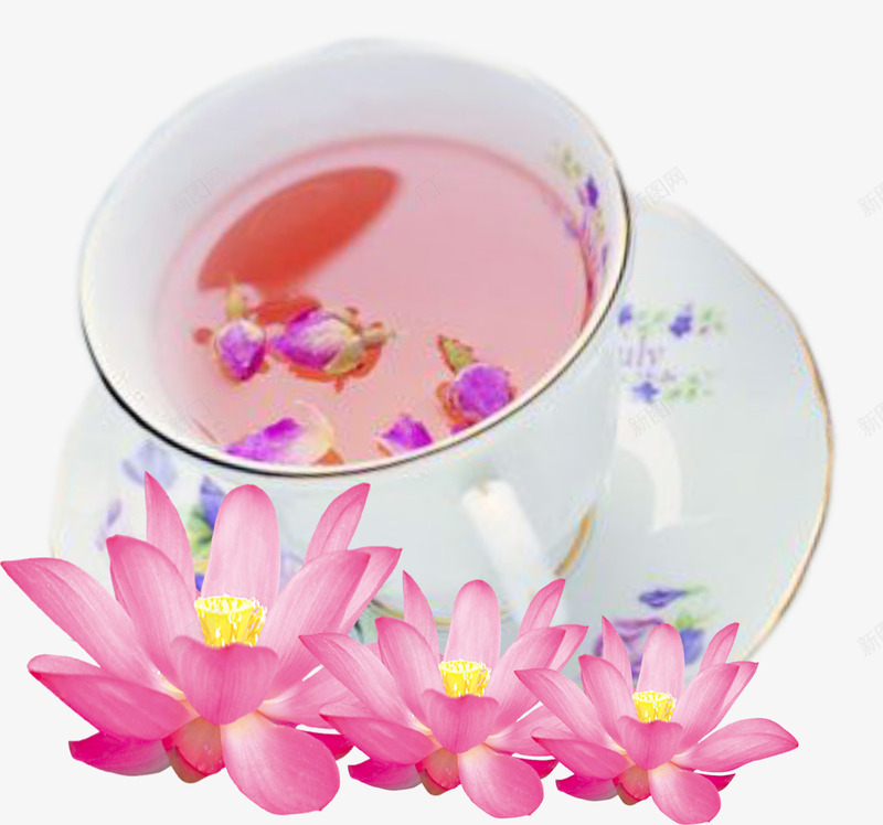 玫瑰花茶png免抠素材_新图网 https://ixintu.com 养生 杯具 玫瑰 美颜 茶品