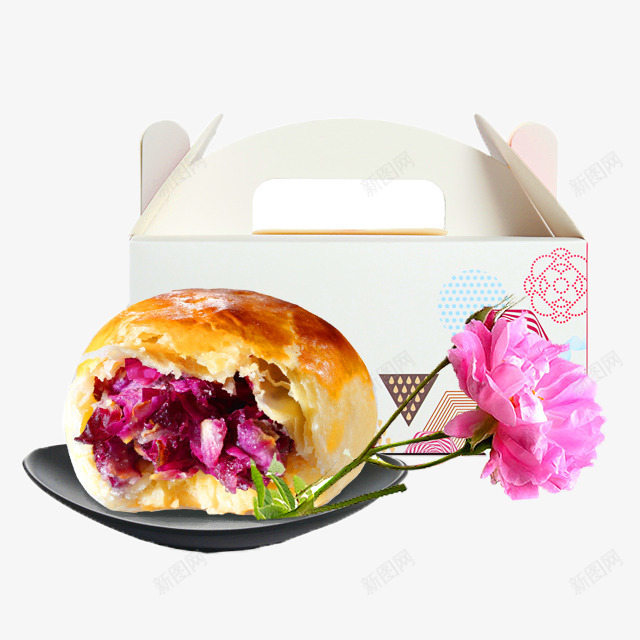云南鲜花饼美味零食psd免抠素材_新图网 https://ixintu.com 云南鲜花饼 玫瑰饼 糕点 美味糕点 零食 饼干 鲜花饼