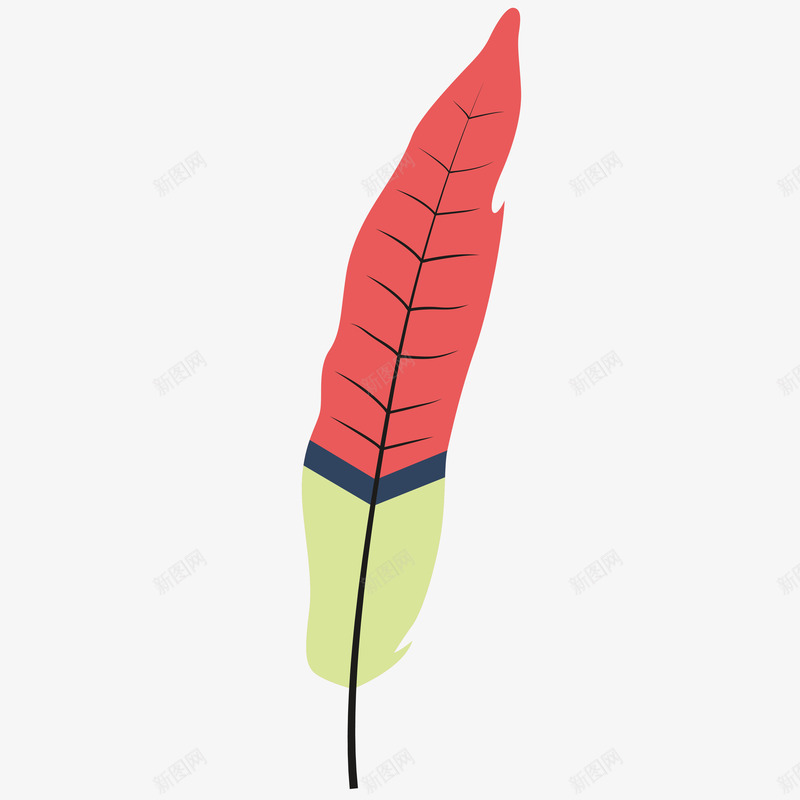 手绘卡通一根羽毛png免抠素材_新图网 https://ixintu.com 卡通装饰 封面设计 小清新插画 广告设计 文艺风装饰图案 海报设计 羽毛