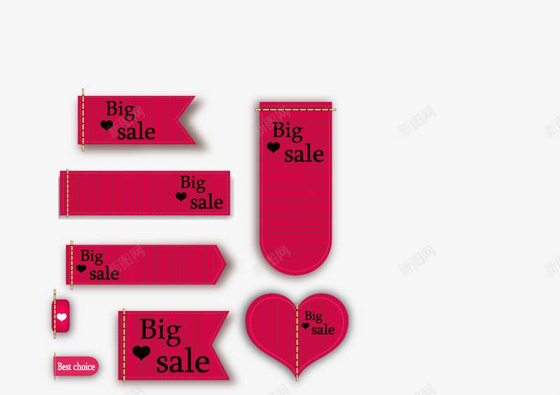 枚红色可爱电子券矢量图eps免抠素材_新图网 https://ixintu.com big sale 促销券 枚红色 电子券素材 矢量素材 红色 矢量图