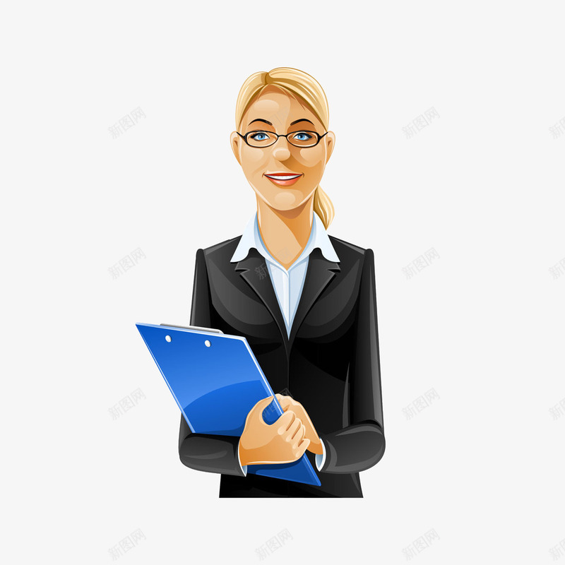 职业女性png免抠素材_新图网 https://ixintu.com 卡通 美女 职业女性 西装