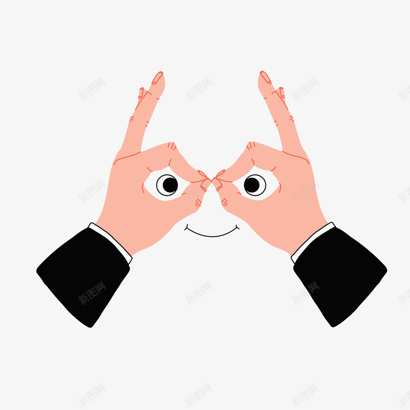 手指眼镜png免抠素材_新图网 https://ixintu.com 卡通手绘 手指 手指眼镜 水彩画 肖像画 袖口 装饰图案 西服